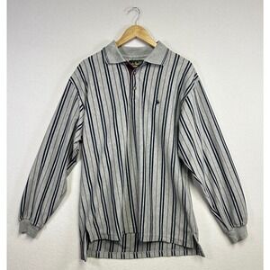 Knights of Round Table Long‎ Sleeve Striped Polo Shirt Men's Size L